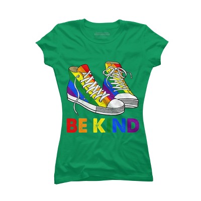 Adult Design By Humans Be Kind Sneakers LGBTQIA PrideBy Legato Tendo T-Shirt