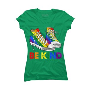 Adult Design By Humans Be Kind Sneakers LGBTQIA PrideBy Legato Tendo T-Shirt - 1 of 2