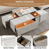 PAGED Round Nesting Coffee Table, Modern Side Table with Storage Drawer and MDF Tabletop, Center Table for Living Room, Bedroom - 3 of 4