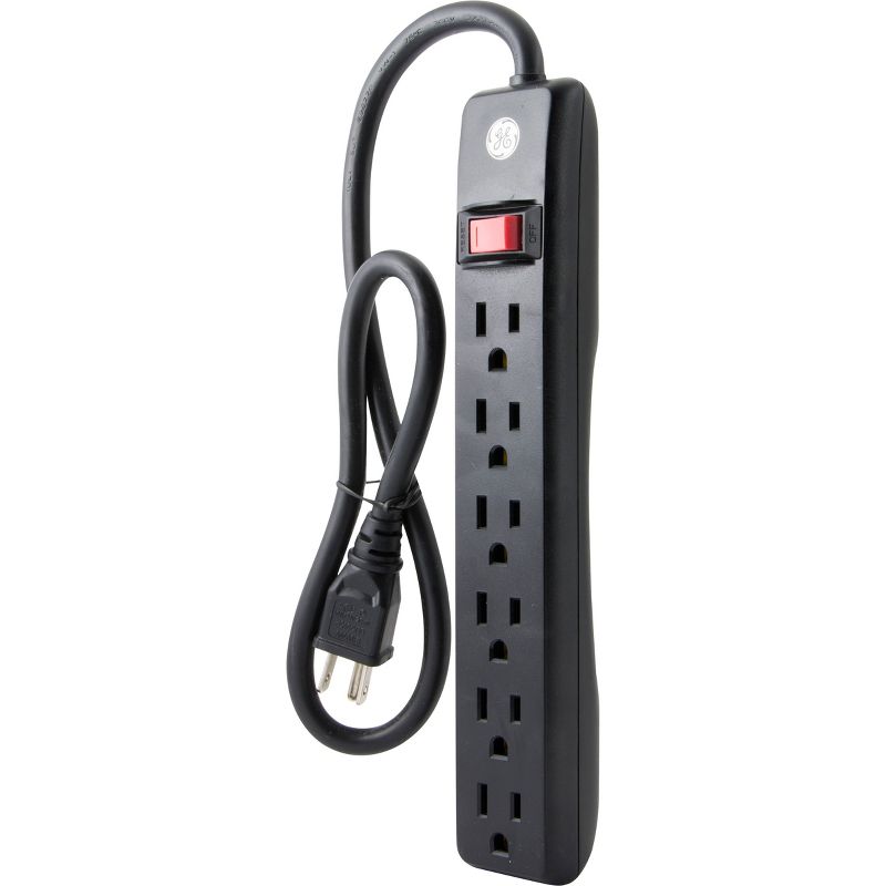 GE 6 Outlet Power Strip Black/White, 6 of 8
