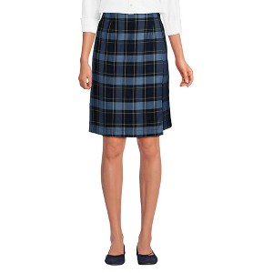 Lands' End School Uniform Women's Plaid  A Line Tab Skort Top of Knee - 1 of 4