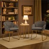 Yaheetech Set of 2 Flower Shape Velvet Armchair for Living Room, Bedroom, Gray - 2 of 4