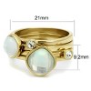 Slickblue Single-Tone IP Gold Stainless Steel Women's Ring with White Synthetic Glass, Size 5-10 - 2 of 4