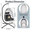 LOVSON Outdoor Egg Hanging Chair with Stand, Patio Wicker Swing Egg Chair Indoor Swinging Chair Outdoor Hammock Egg Chair,Black+ Gray - 3 of 4