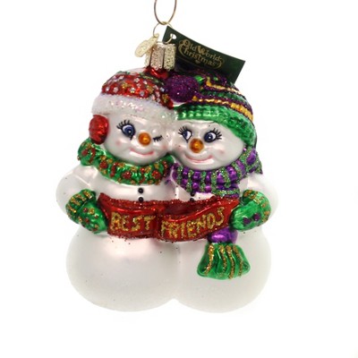 Old World Christmas 4.25" Best Friends Ornament Snowmen  -  Tree Ornaments