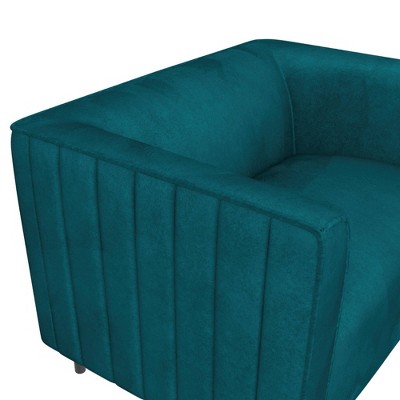 Emerald Green Velvet Accent Chair with Manufactured Wood Frame