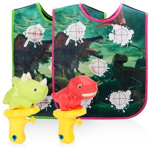COZONY Dinosaur Water Toy Blasters Battle Set with Vests, 4-Player Outdoor Squirt Toy Game for Pool and Beach - 1 of 4