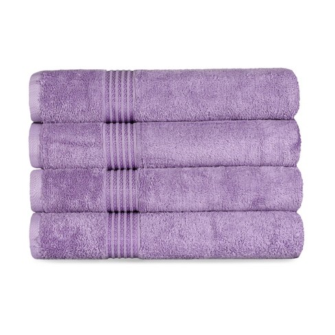 Puffy Cotton Large Bath Towel - Oversize Bath Sheet (Hotel, Spa, Bath)  Super Soft and Absorbent (Purple)