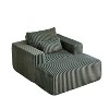 62.5-Inch Corduroy Sofa Lounger with Detachable Footrest - Ready to Use, Plush Sleeper Chair for Indoor Living & Bedroom - 4 of 4