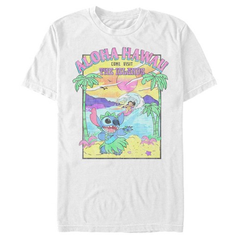 Men's Lilo & Stitch Aloha Hawaii Come Visit The Islands T-shirt - White ...