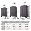 BEAFUP 20"/24"/28" 3 pcs/set in ABS Spinner Wheel Luggage, Carry on Suitcase, with Cup Holder & USB Port - 3 of 4