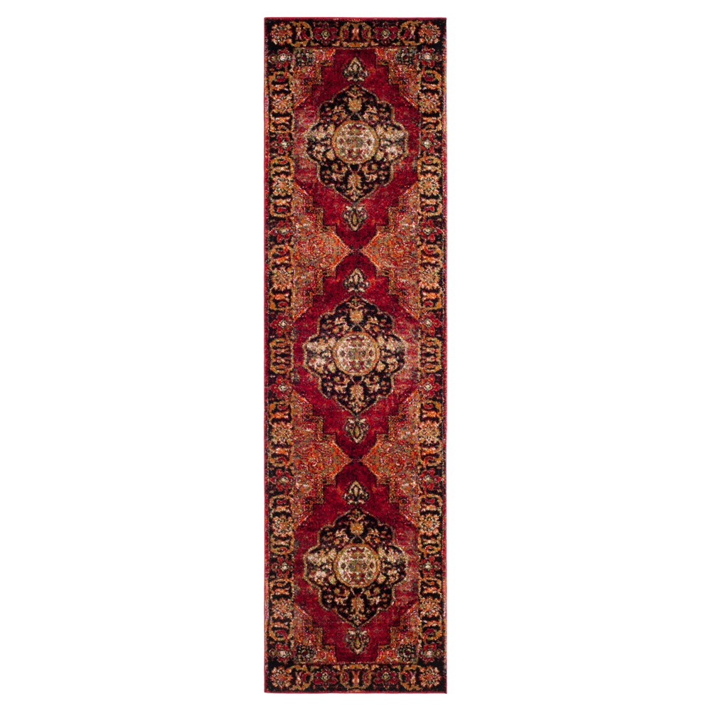 2'2inx8' Runner Red/Multi Abstract Loomed - Safavieh