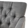 PAGED Modern Accent Chair, Button Tufted Arm Chair with Turned Wooden Legs, Living Room Reading Chair for Bedroom - 3 of 4