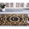 Monogram MON219 Hand Hooked Outdoor Door Mat - Black - 2'6"x4' - Safavieh - 2 of 2