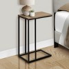 FONTOI End Tables C Shaped, Space Saving, Side Table for Living Room Bedroom, Modern Laminate with Metal Frame, Brown, 25"*17"*3" - 3 of 4