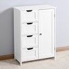 Dolonm White Bathroom Storage Cabinet with Adjustable Shelf & 4 Drawers - Modern Floor Cabinet for Bathroom, Bedroom, or Hallway - 3 of 4
