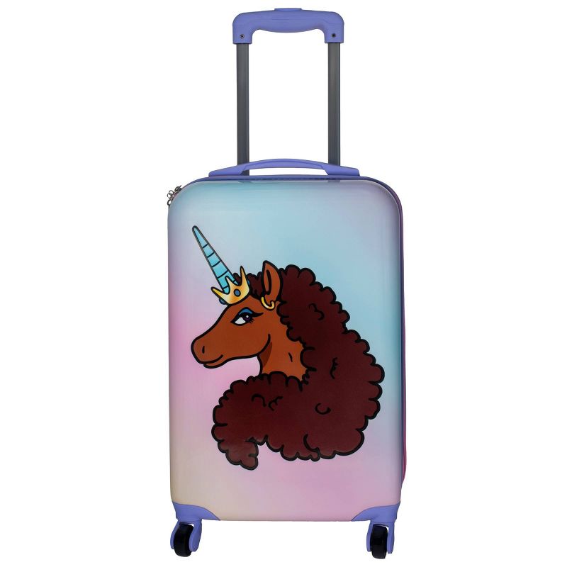 Afro Unicorn Kids&#39; 3pc Hardside Checked Luggage Set, 3 of 15