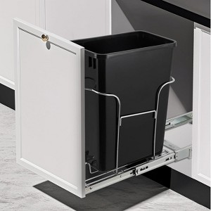 Garvee 1×30 QT Garbage Waste Recycling Bin - Pull-Out Trash Can with Full Extension Slides, Space-Saving Design - 1 of 4