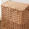 NAYSAYE Woven Resin Wicker Rectangular Laundry Hamper with Lid for Clothes Storage and Home Organization, Brown, 18.5"*14.6"*24" - 4 of 4