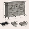Garvee 47 Inch Farmhouse Dresser for Bedroom with 9 Drawers Rustic Wood Chest Polished Engineered Wood Vintage Metal Handles - 4 of 4