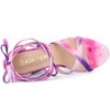 Allegra K Women's Opened Toe Tie Dye Platform Chunky Heel Lace Up Sandals - 4 of 4