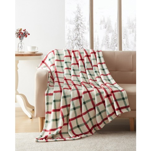 Christmas Tartan Plaid Throw Pillow by JunkyDotCom