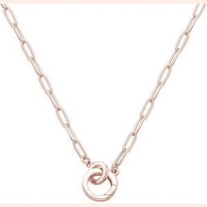 Paperclip Link Necklace for Women, 14K Gold Plated Dainty Chain Jewelry - 1 of 4