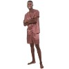 ADR Mens Satin Pajamas, Short V-Neck Pj Set - 2 of 3