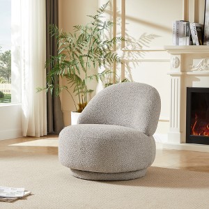 GDFStudio Raymond Modern 32" Metal and Velvet Upholstered Swivel Chair - 1 of 4