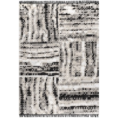 Nuloom Nicolette Abstract Tile Soft Shag Fringe Indoor Area Rug