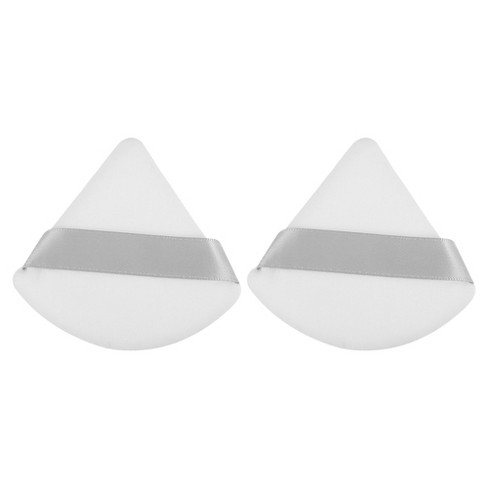 Unique Bargains Loose Powder Puff Face Soft Triangle Puff Blender Beauty  Makeup Tool Short Plush 2 Pcs White