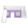 Max & Lily Twin Low Loft with Stairs and Slide with Curtains - 3 of 4