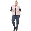 Plus Size Zip up High Pile Fleece vest -White Mark - 4 of 4