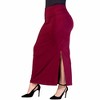 24seven Comfort Apparel Plus Size Versatile Side Slit Elastic Waist Maxi Skirt - 2 of 4