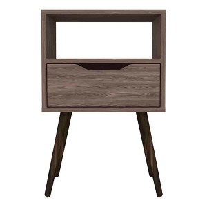 NicBex 15.75 inch Wide Nightstand with 1 Drawer, Side Table with Solid Wood Frame and 4 legs,Bedside Table for Bedroom,Living Room,Walnut/Gray/Oak - 1 of 4