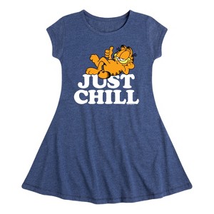 Girls' - Garfield - Just Chill Fit & Flair Cap Sleeve Dress - 1 of 3