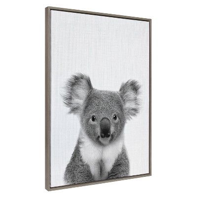 Sylvie Koala And Portrait By Simon Te Tai Framed Wall Canvas - Kate & Laurel