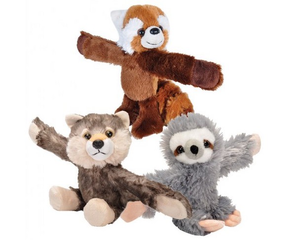 Wild Republic Huggers Plush Sloth, Wolf, and Panda