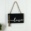 VIP Wood 10 in. Black Love Script Hanging Sign with Tassel - 2 of 4