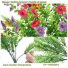 24 PCS Artificial Eucalyptus Violet Flowers with 6 PCS Fern Leaves,Real Touch Fake Flowers,UV Resistant Silk Flowers for Garden, Wedding, Home Decor - 2 of 4