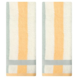 REGALWOVEN Striped Absorbent Soft Cotton Hand Towels for Bathroom 13" x 29" 2 Pcs - 1 of 4