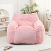 Vynxaria Blush Pink Bean Bag Seat - 47" Oversized Lounge Chair with Supportive Armrests - 2 of 4
