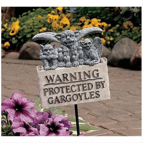 Beware Of Gargoyles Garden Plaque With Stake : Target