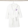 Personalized Linum Kids 100% Polyester SUPER PLUSH Double Brushed Hooded Bathrobe in Purple Script Font - 2 of 3