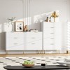 Fluted 5-Drawer Wood Dresser, Modern White Tall Dresser with Gold Handles, Bedroom, Living Room Storage Organizer for Hallway/Entryway - 2 of 4