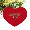 Marist College Red Fox Logo Heart Love Wood Christmas Tree Holiday Ornament - 2 of 3