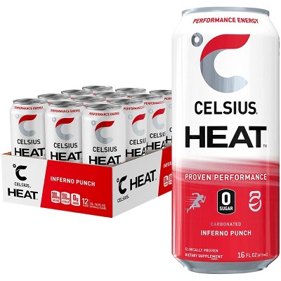 CELSIUS Heat Zero Sugar Fitness Energy Drink - 12-Pack : Target