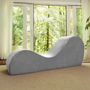Avana Sleek Chaise Lounge for Yoga - Made in The USA - Great for Stretching, Relaxation, Exercise & More, 60D x 18W x 26H Inch, Light Grey - 1 of 4