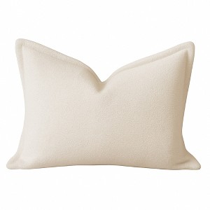 TopComfy Support Pillow Soft Ivory Throw Pillow with Tailored Edging for Modern Comfort, Beige, 17"*17"*10" - 1 of 4