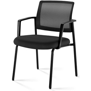 Mesh Breathable Desk Stacking Arm Chairs,Upholstery Fabric Stacking Chairs,Sturdy Metal And Stack Easily  Stacking Chairs-Cuddlewood - 1 of 4